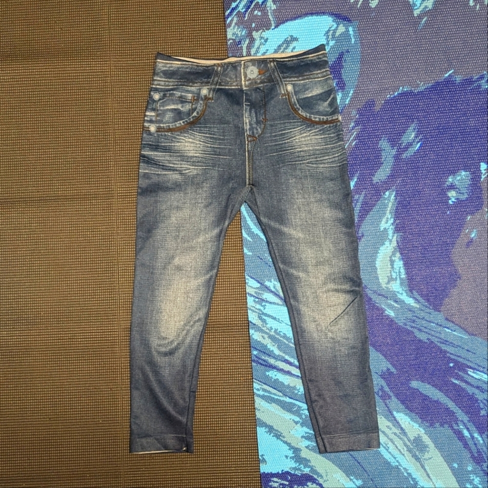 Printed Size S/M Women Jeans Leggings Blue